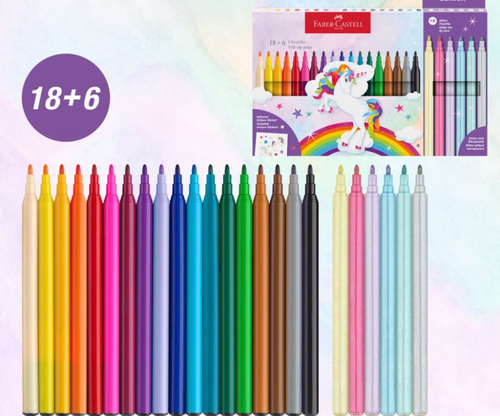 Alternative view of Flomaster školski  18+6boja Unicorn Faber Castell 554221 blister
