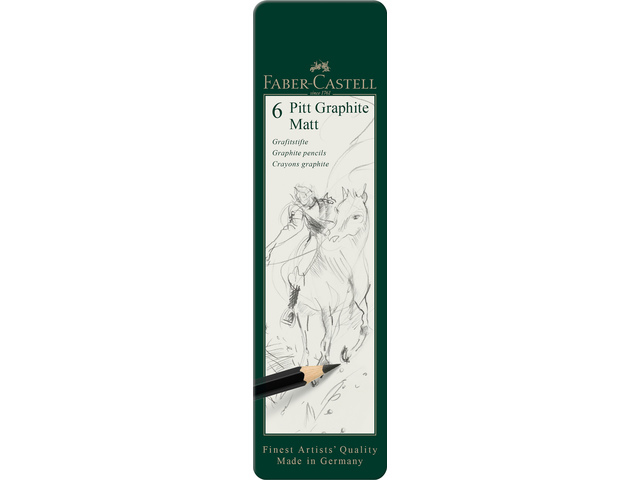 Olovka grafitna pk6 u metalnoj kutiji Pitt graphite matt Faber-Castell 115207