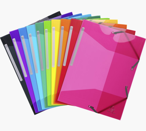 Fascikl klapna s gumicom pp A4 sjajni Iderama Exacompta 55670E sortirano