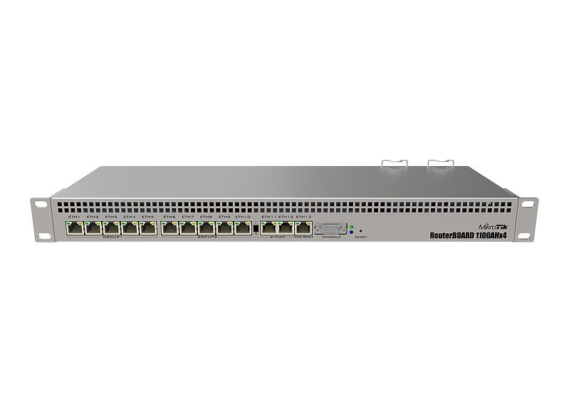 Mikrotik RouterBOARD RB1100AHx4, Annapurna Alpine AL21400 Cortex A15 CPU (4-cores, 1.4GHz/core), 1GB RAM, 13xGbit LAN, RouterOS L6, 1U rackmount kućište, Dual PSU