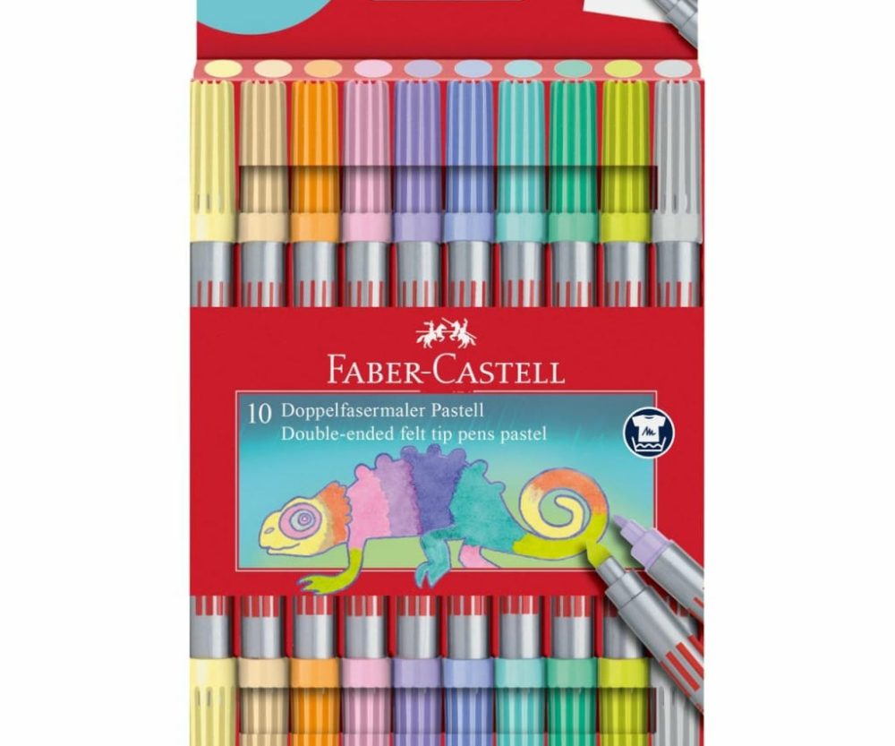 Flomaster školski  10boja obostrani Pastel Faber Castell 151112 blister!!