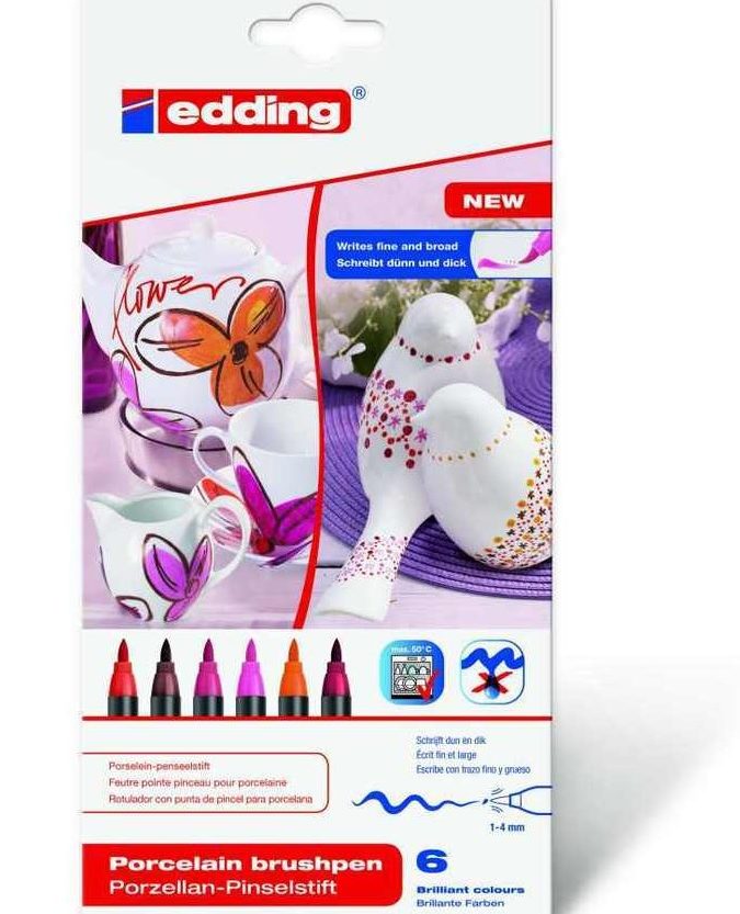 Marker brushpen za porculan-keramiku 4200/6 Edding warm blister