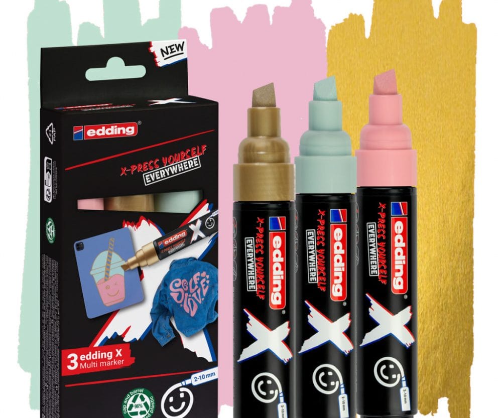 Set X Marker 2-10 mm Pastel Edding pk3 Edding 6900