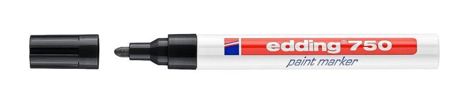 Marker permanentni sjajni lakirajući 2-4 mm Edding 750/1 crni blister