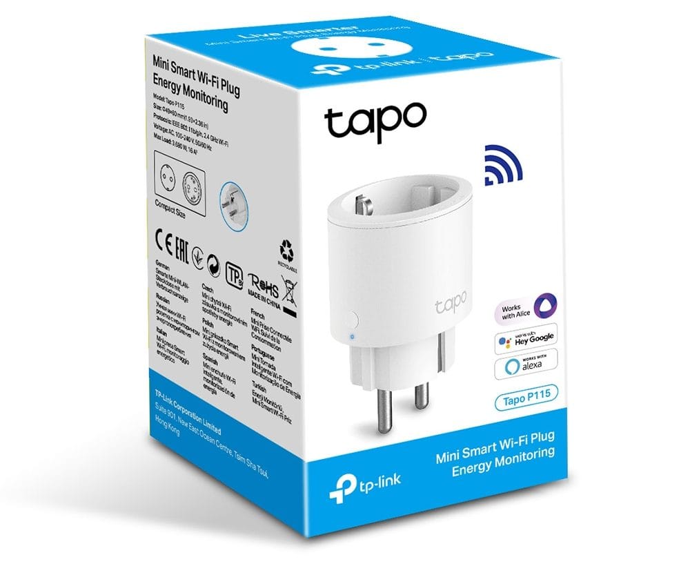 Alternative view of Mini Smart Wi-Fi Socket, Energy MonitoringSPEC: 100-240 V, Max Load 16 A, 50/60 Hz, 2.4 GHz Wi-Fi networkingFEATURE: Amazon Certified for Humans (FFS), Energy Monitoring, Voice Control (works with Amazon Alexa and Google Assistant), Remote Control