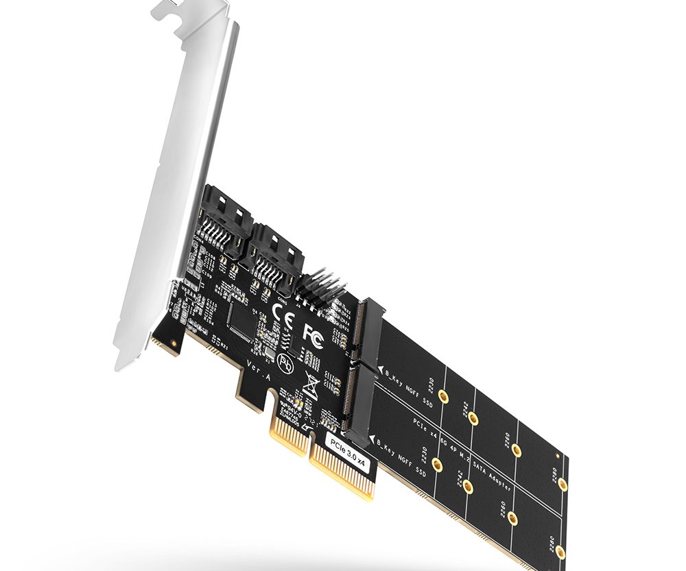AXAGON PCES-SA4M2 PCIe Controller 2x Int./Ext. SATA III 6G ASMedia
