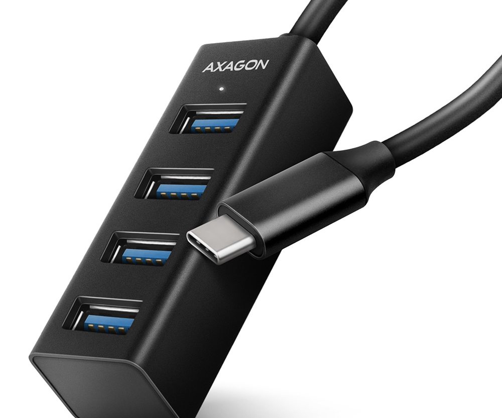 USB HUB AXAGON HUE-M1C Slim, 4x USB3.2, USB Type-C konektor, 20cm