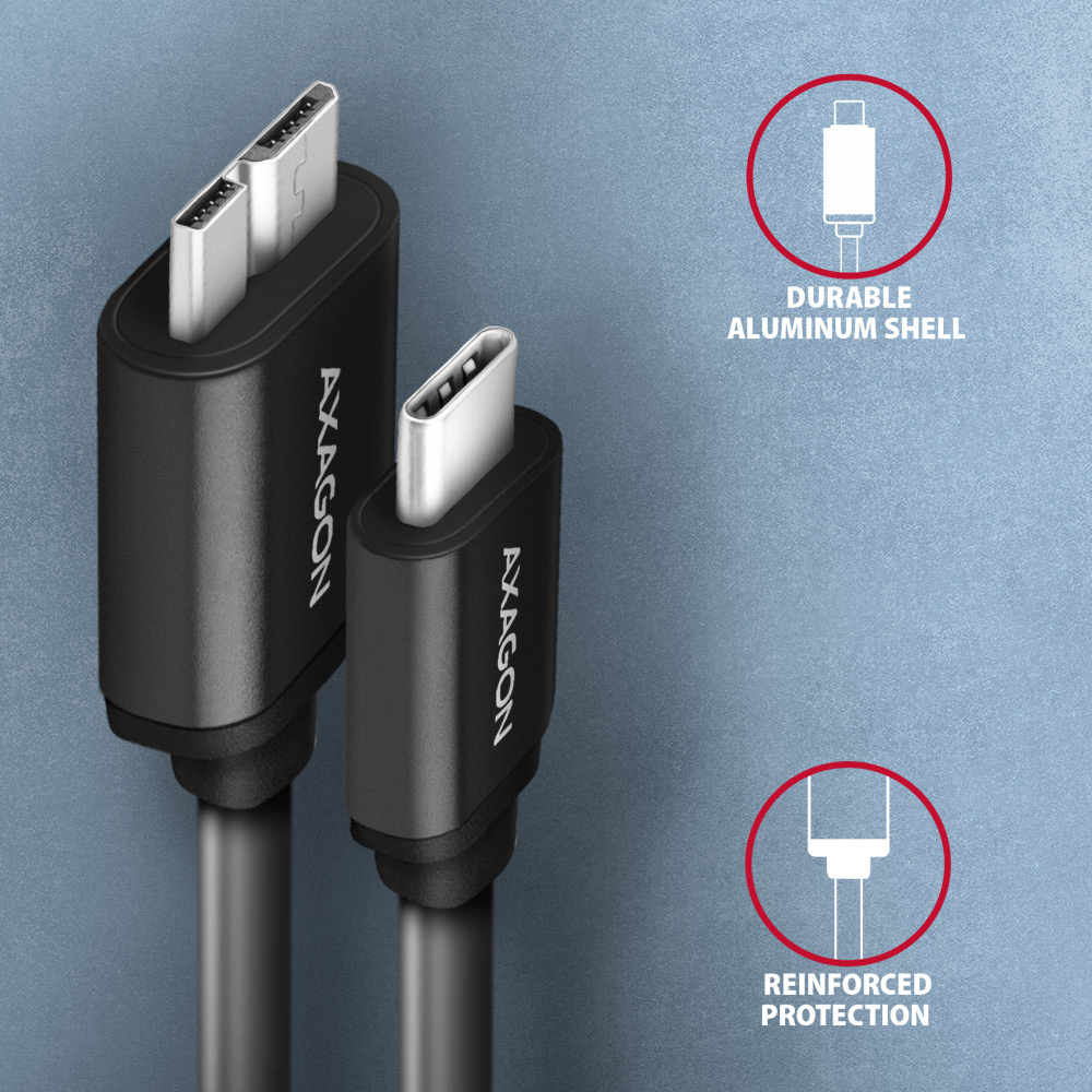 CC USB CM 3.2Gen1 -> USB MicroBM Superspeed, 1m, AXA - Slika 3