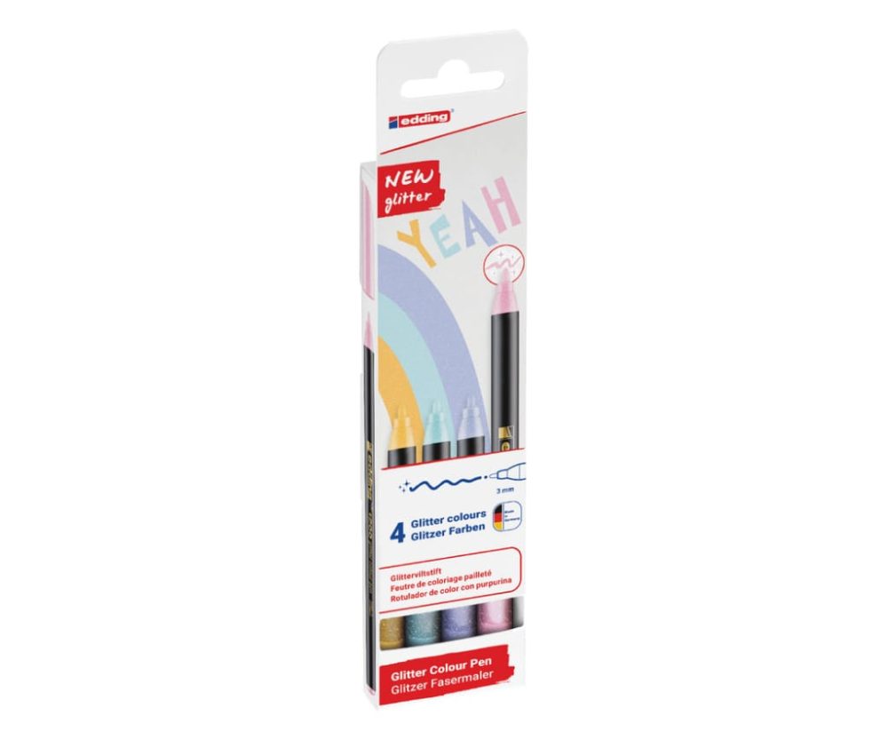 Flomaster školski  4boje glitter pastel Edding 1200/4 S