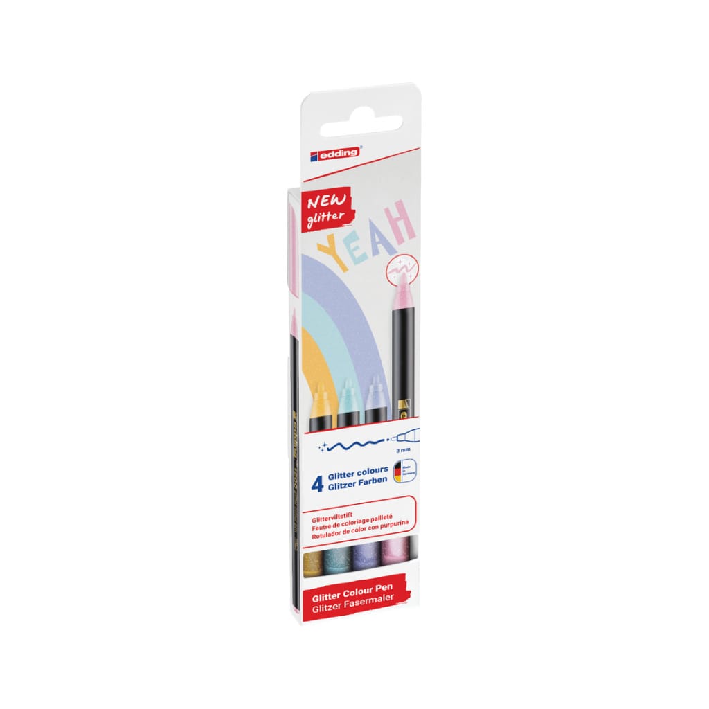 Flomaster školski 4boje glitter pastel Edding 1200/4 S
