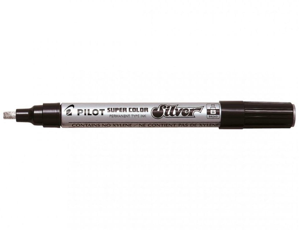 Marker permanentni 2-4 mm klinasti vrh Super Color Pilot SC-S-B srebrni