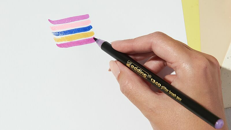 Flomaster brushpen 1-6 mm 4boje glitter Edding 1340/4 blister - Slika 4