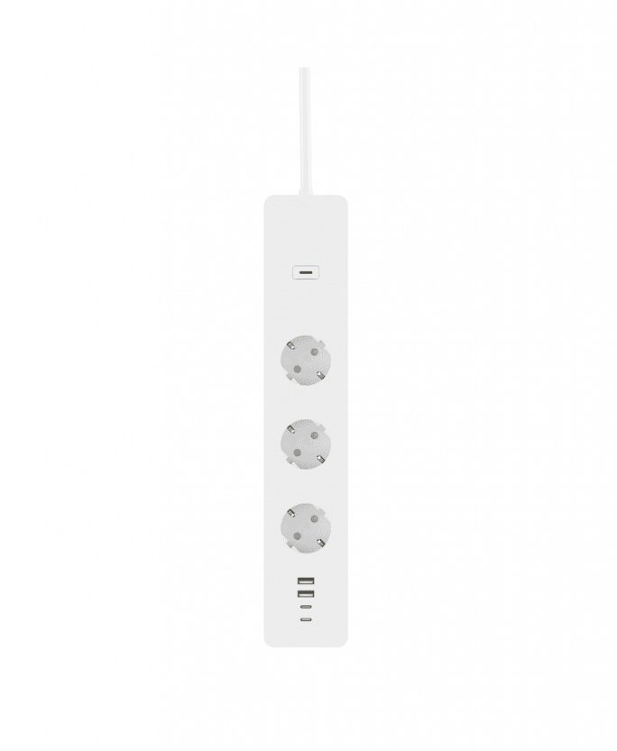 WOOX WiFi Smart multi-utičnica, 3×strujna utičnica, 2×USB-A, 2×USB-C punjač, WooxHome app, glasovna kontrola - Alexa & Google Assistant, 1.5m (R6132)