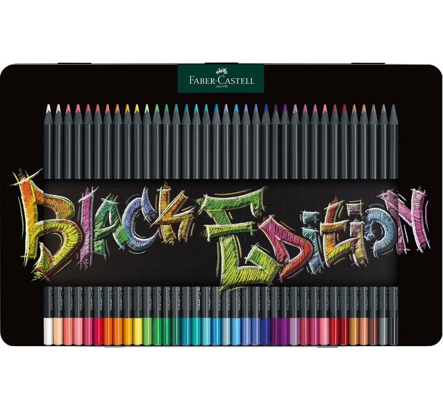 Boje drvene  36boja metalna kutija Black Edition Faber-Castell 116437
