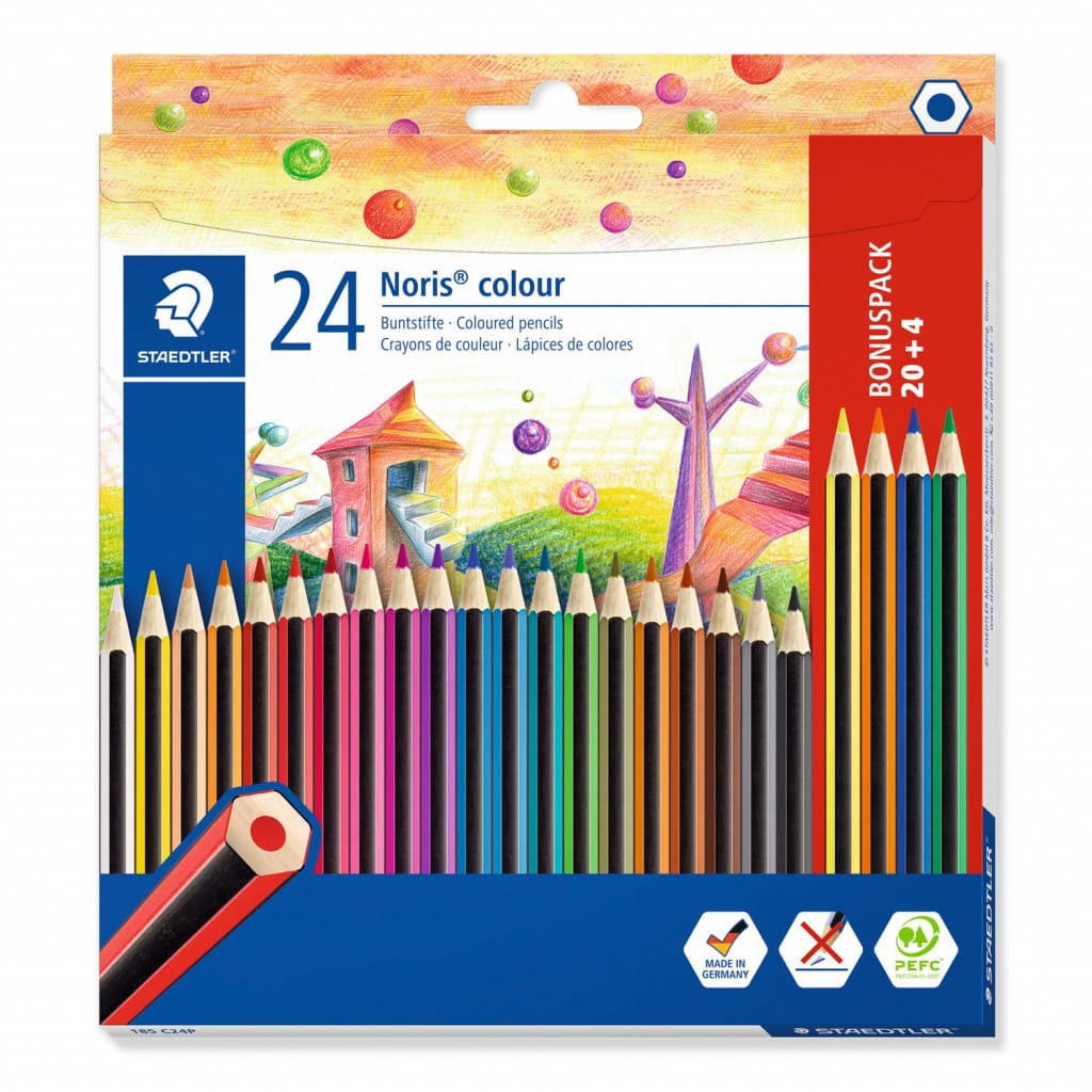 Boje drvene 24boje (20+4 boje gratis) Noris colour Staedtler 185 C24P blister