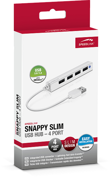 Alternative view of SpeedLink USB Hub 4 port slim bijeli