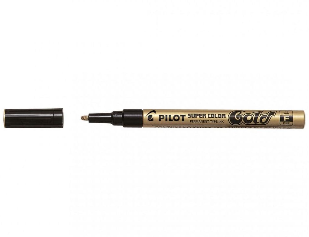 Marker permanentni 1 mm okrugli vrh Super Color Pilot SC-G-F zlatni