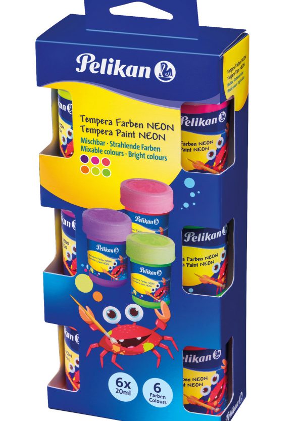 Boja tempera 20 ml u čaši 6boja Neon 740N Pelikan 809382 blister!!