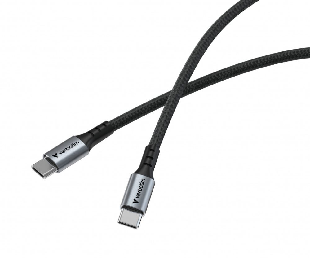 Alternative view of Verbatim Sync & Charge kabel USB-C na USB-C, M/M, 100W PD3.0/QC3.0, crni, 1.2m