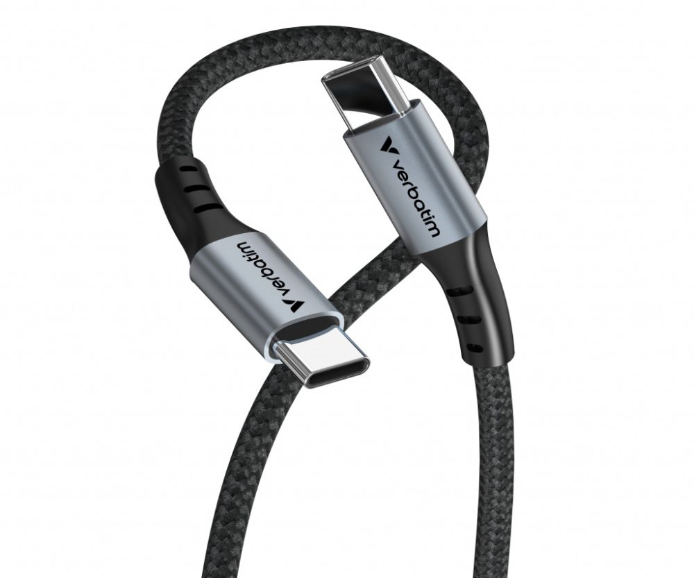 Verbatim Sync & Charge kabel USB-C na USB-C, M/M, 100W PD3.0/QC3.0, crni, 1.2m