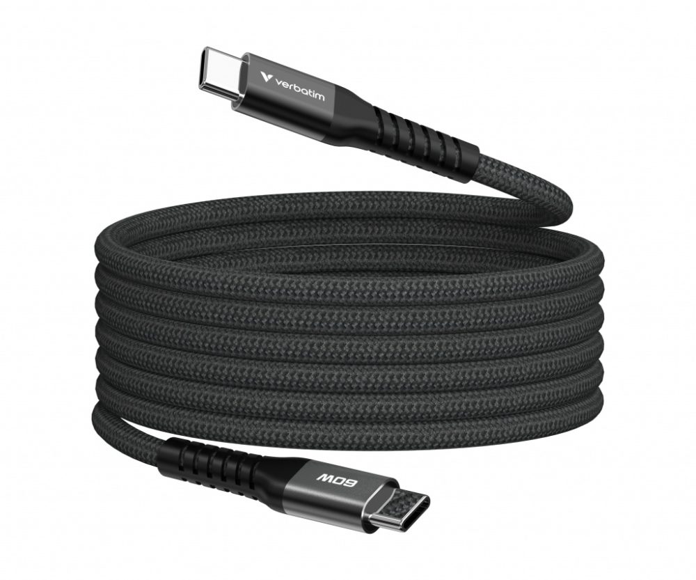 Verbatim Sync & Charge Magnetic kabel USB-C na USB-C, M/M, 60W PD3.0/QC3.0, crni, 1.2m
