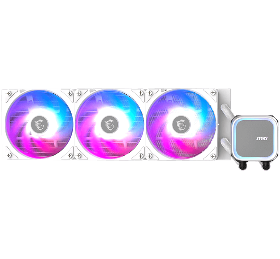 MSI MAG CORELIQUID A13 360 WHITE, 3x120mm Pre-installed ARGB Daisy Chain Fans, Replacable Top Cover, Copper Base Intel LGA 1700/1851, AMD AM5/AM4, 3Y Warranty