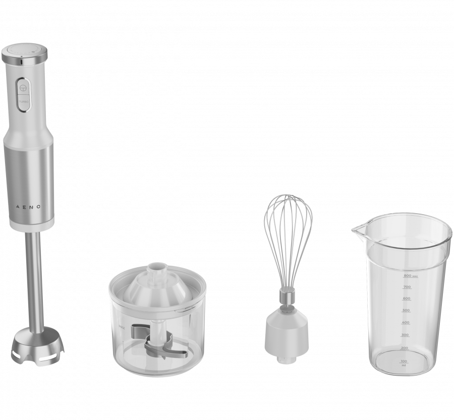Alternative view of Hand Blender, 1200W in CB, White, Tiger Teeth Cutter, Whisk, Food Processor, Cup