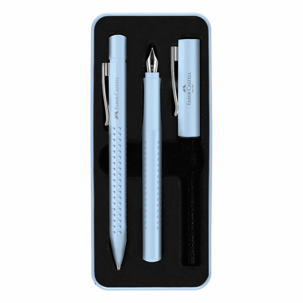 Garnitura olovka kemijska+nalivpero Grip 2010 Harmony u met.kutiji Faber Castell 201524 sky blue
