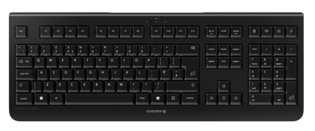 Cherry KW 3000 tiha bežična tipkovnica, crna