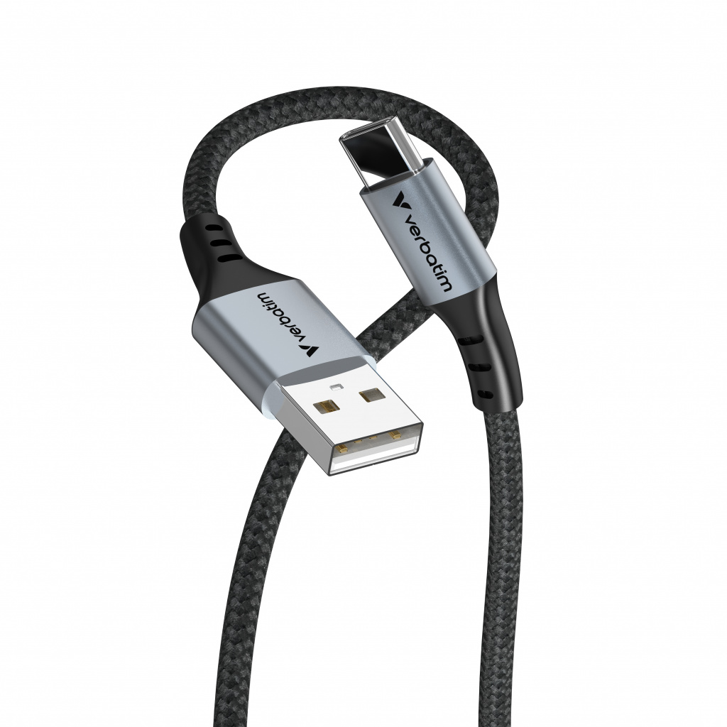 Verbatim Sync & Charge kabel USB-A na USB-C, M/M, 18W QC3.0, crni, 1.2m
