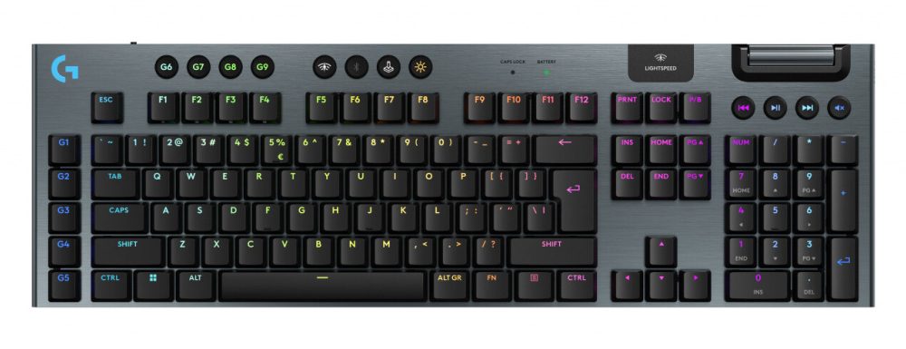 LOGITECH G915 X LIGHTSPEED Wireless Gaming Keyboard - BLACK - US INT'L - 2.4GHZ/BT  - EMEA28i-935 - CLICKY