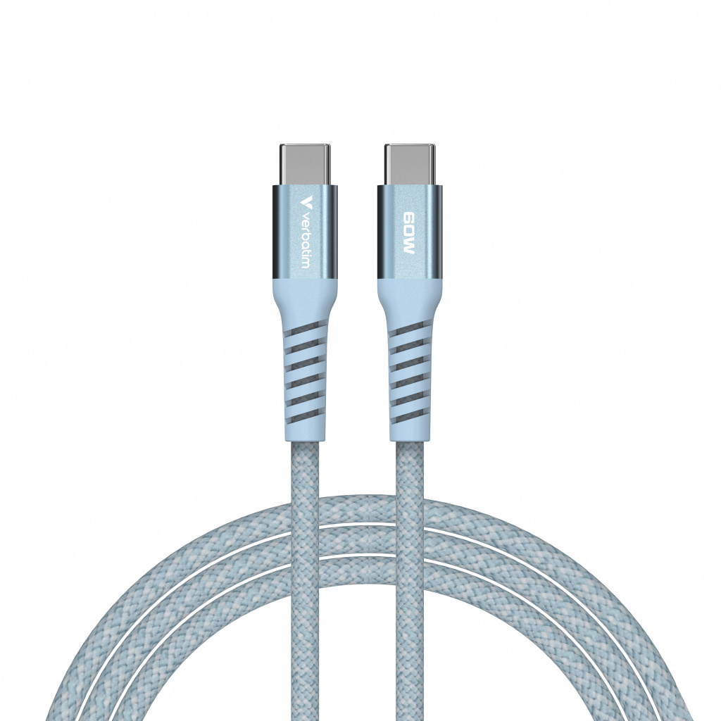Verbatim Sync & Charge Magnetic kabel USB-C na USB-C, M/M, 60W PD3.0/QC3.0, plavi, 1.2m - Slika 3