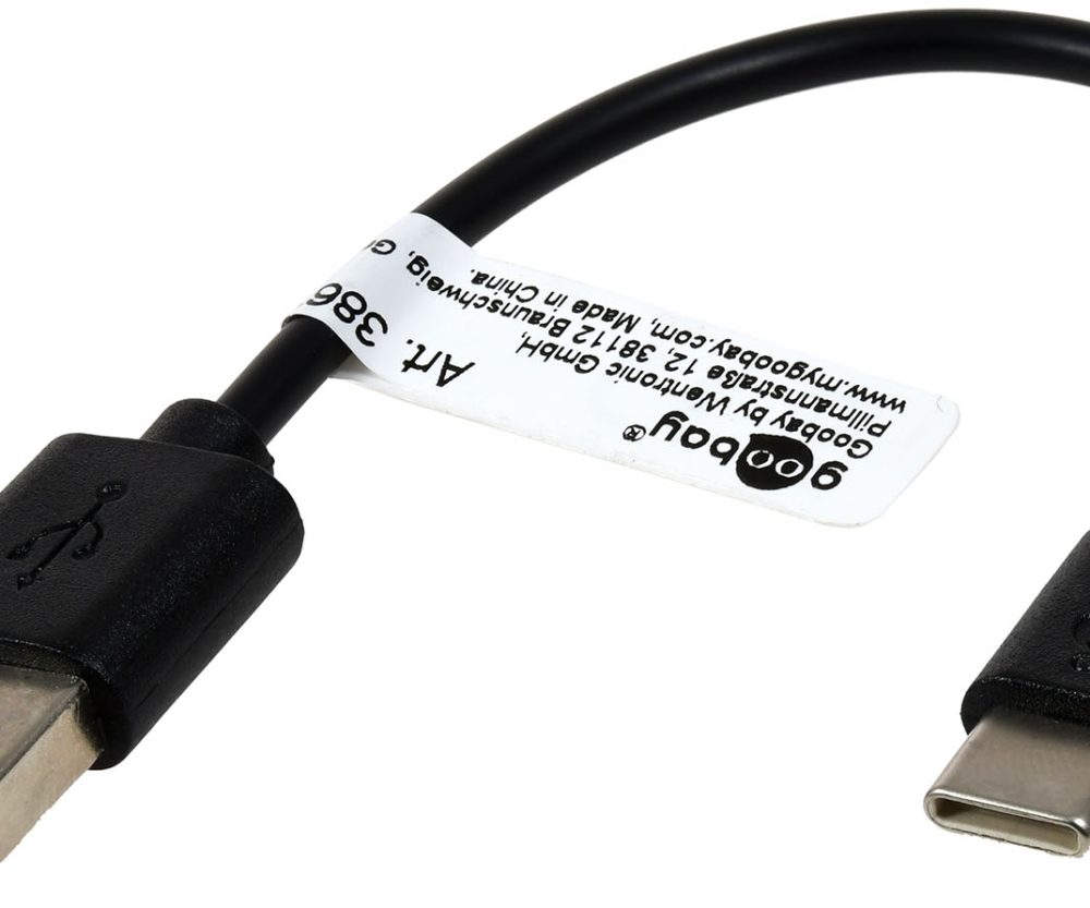 goobay USB-C Lade- u. Synchronisationskabel za uređaj mir USB-C Anschluss, 0,1m, crna