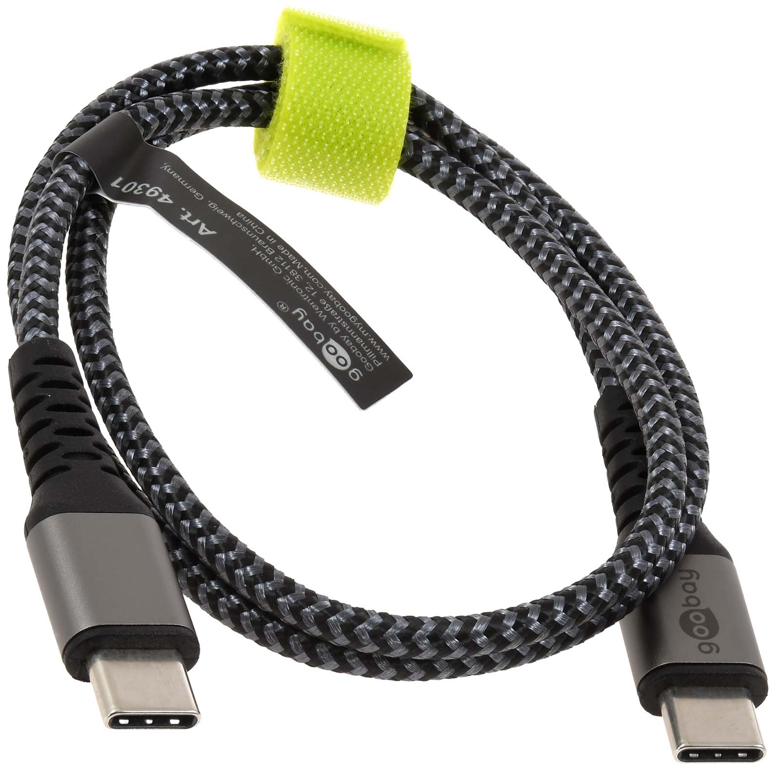USB-C-auf-USB-C-Textilkabel sa MetallKonektorn spacesiva/srebrna 0,5 m - Slika 2