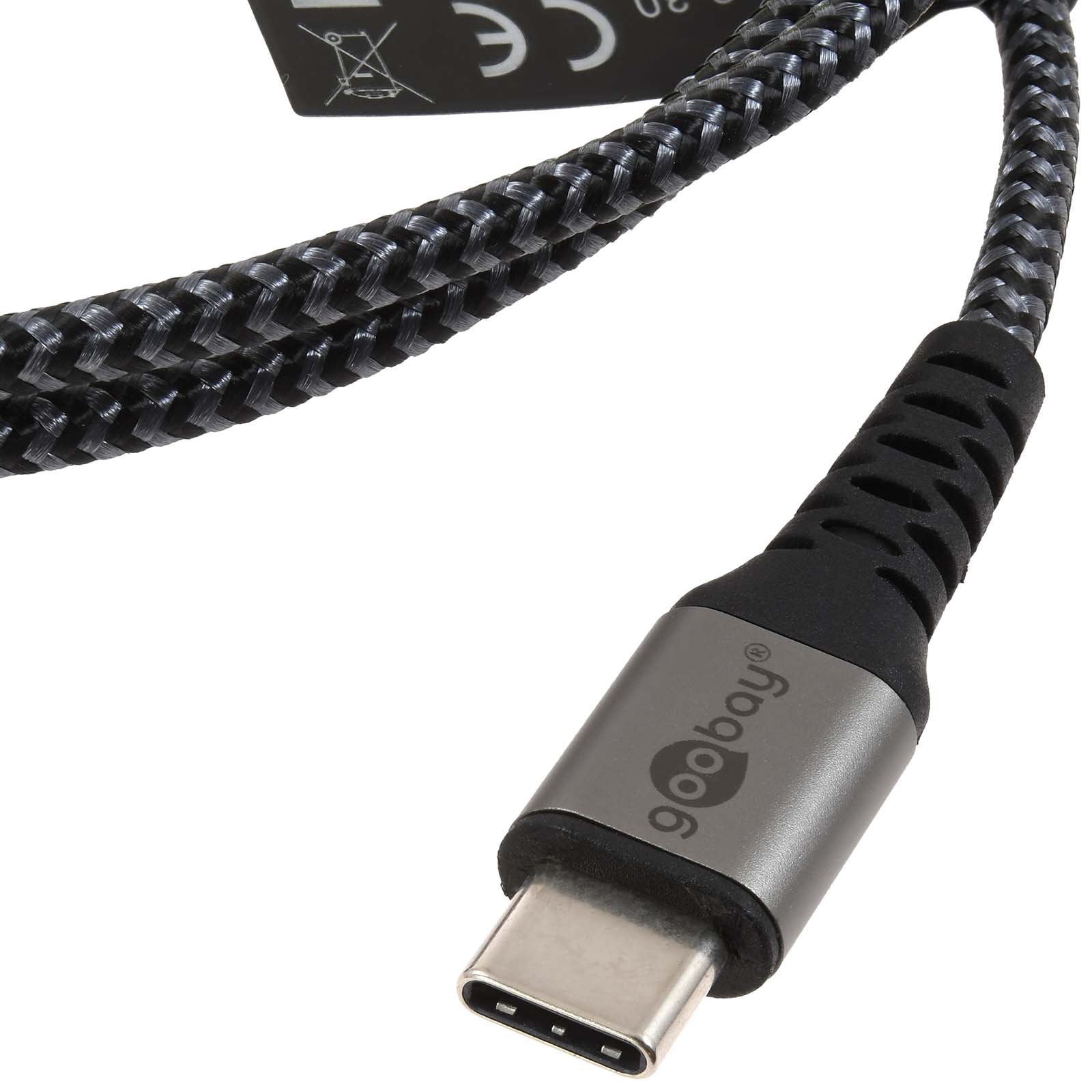 USB-C-auf-USB-C-Textilkabel sa MetallKonektorn spacesiva/srebrna 0,5 m - Slika 3