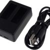 Punjač za 2 kom GoPro Hero 5 baterije / Ladertyp AHDBT-501 uključen Micro USB Kabel