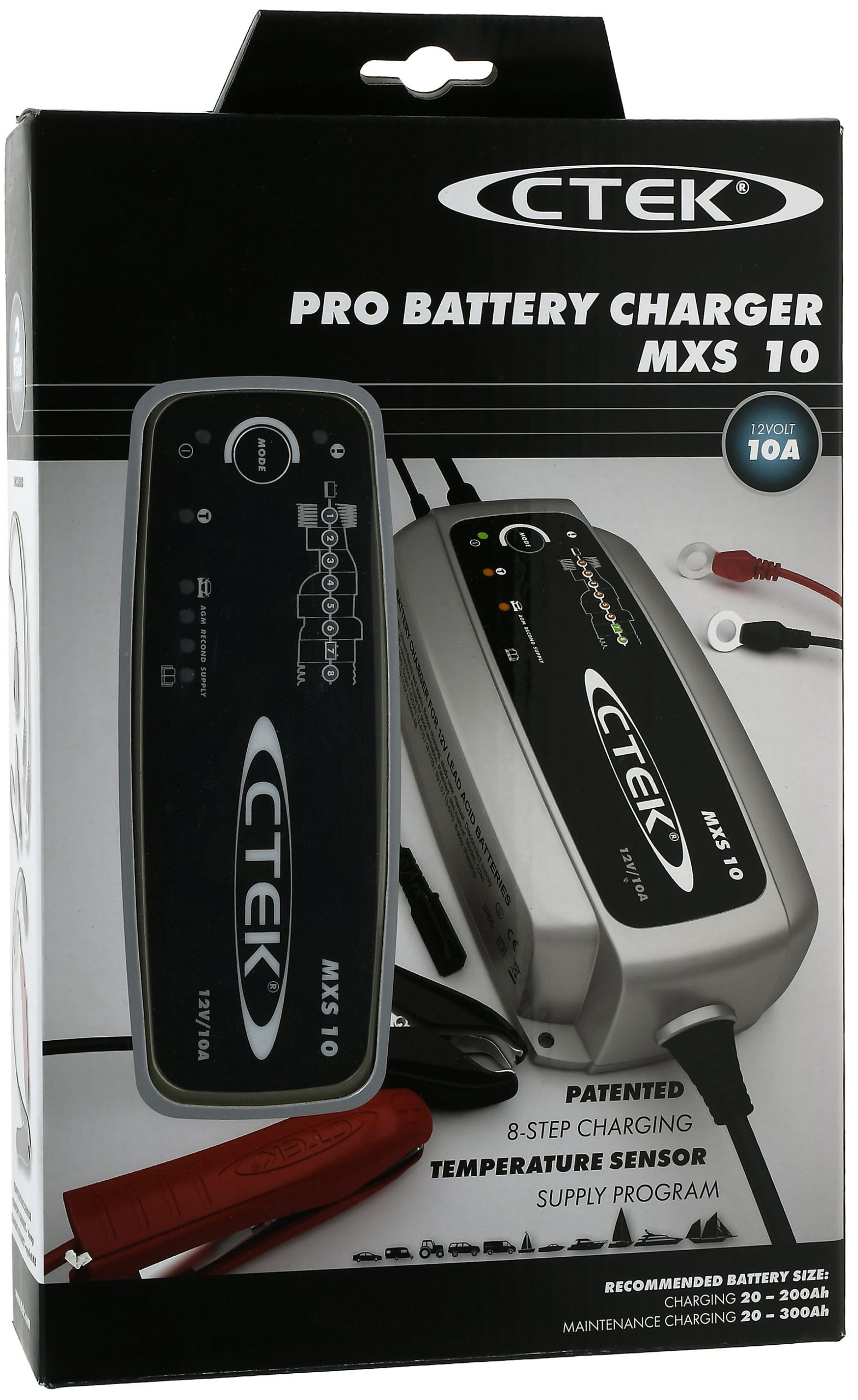 CTEK MXS 10 Baterija-Punjač, vollautomatisch u.a. za Auto, Caravan, Boot 12V 10A EU