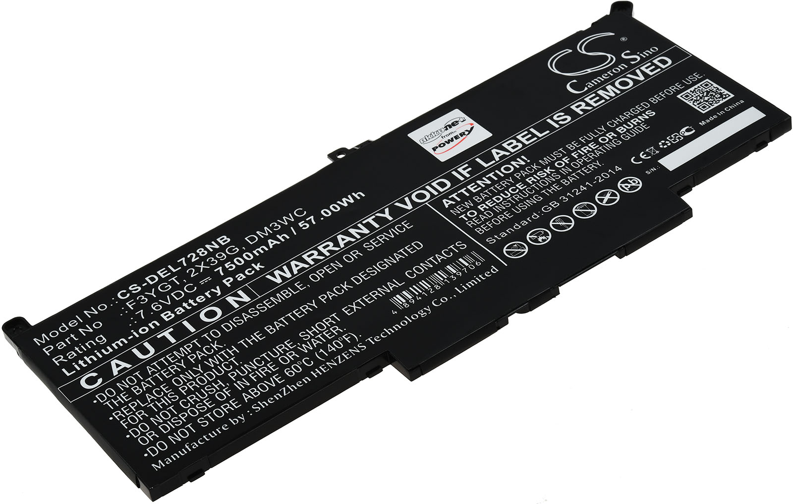 Baterija za laptop Dell Latitude 12 7290 / Latitude 13 7390 / Latitude 14 7480 / Typ F3YGT