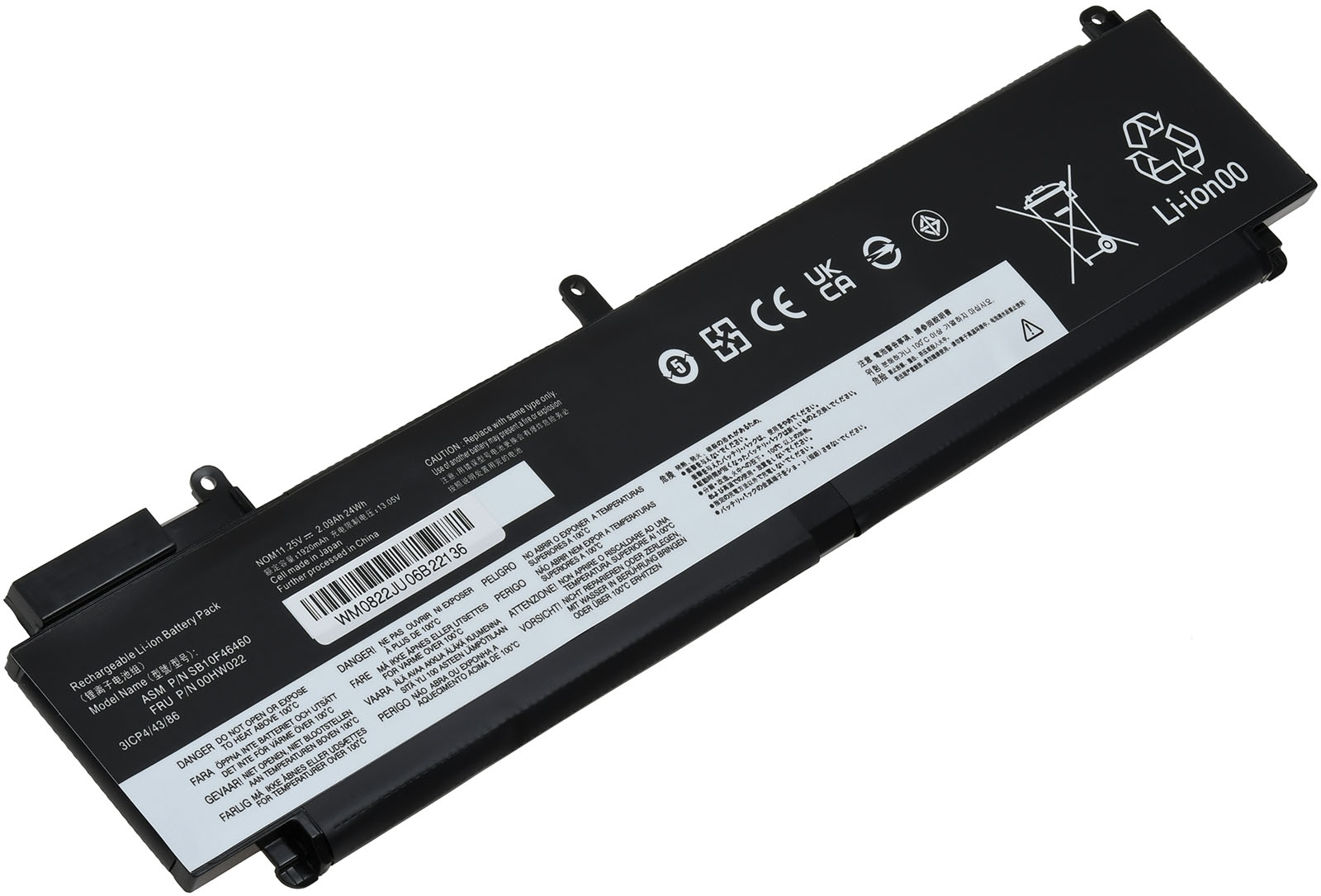 Baterija za laptop Lenovo ThinkPad T470s / T460s / Typ 00HW023 (lange Bauform)