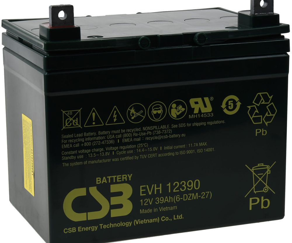 CSB olovna baterija EVH12390 12V 39Ah cikličke s dubokim pražnjenjem
