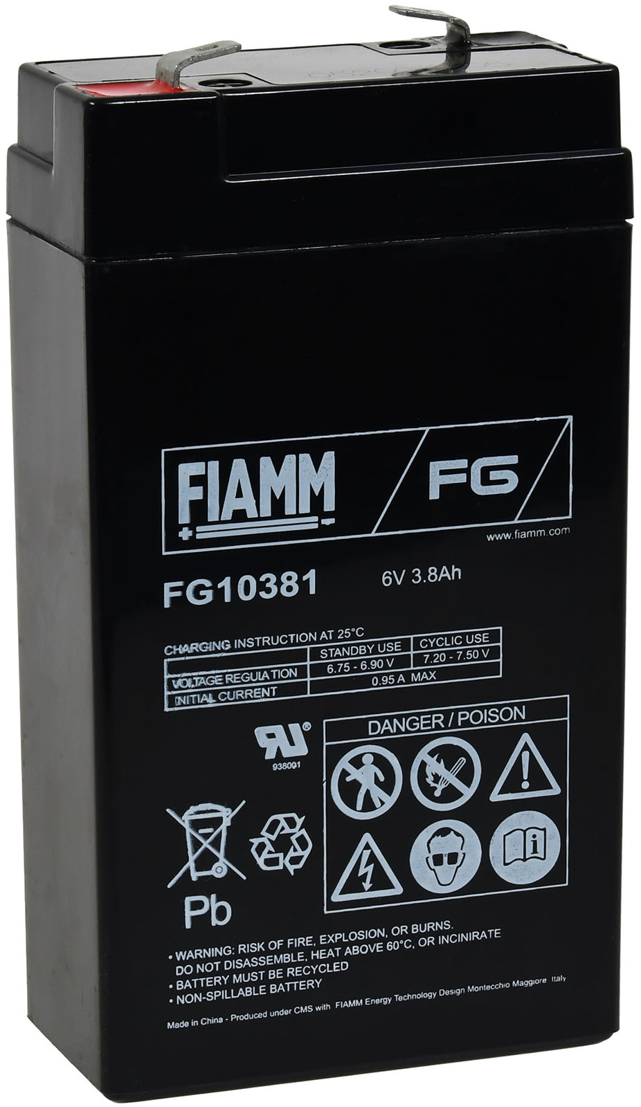 FIAMM Blei Baterija FG10381 6V 3,8Ah