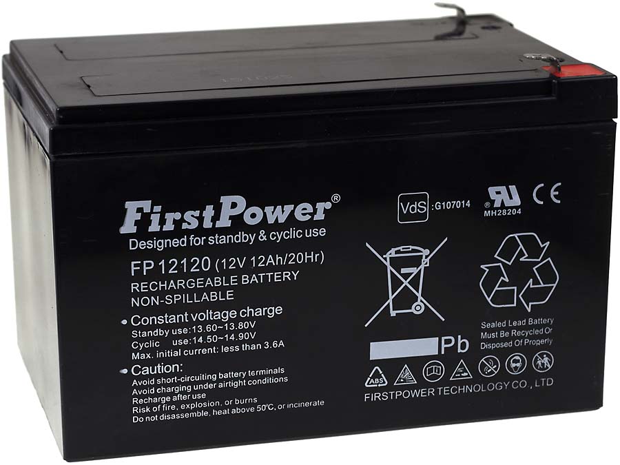 FirstPower olovo - gel Baterija FP12120 12Ah 12V VdS