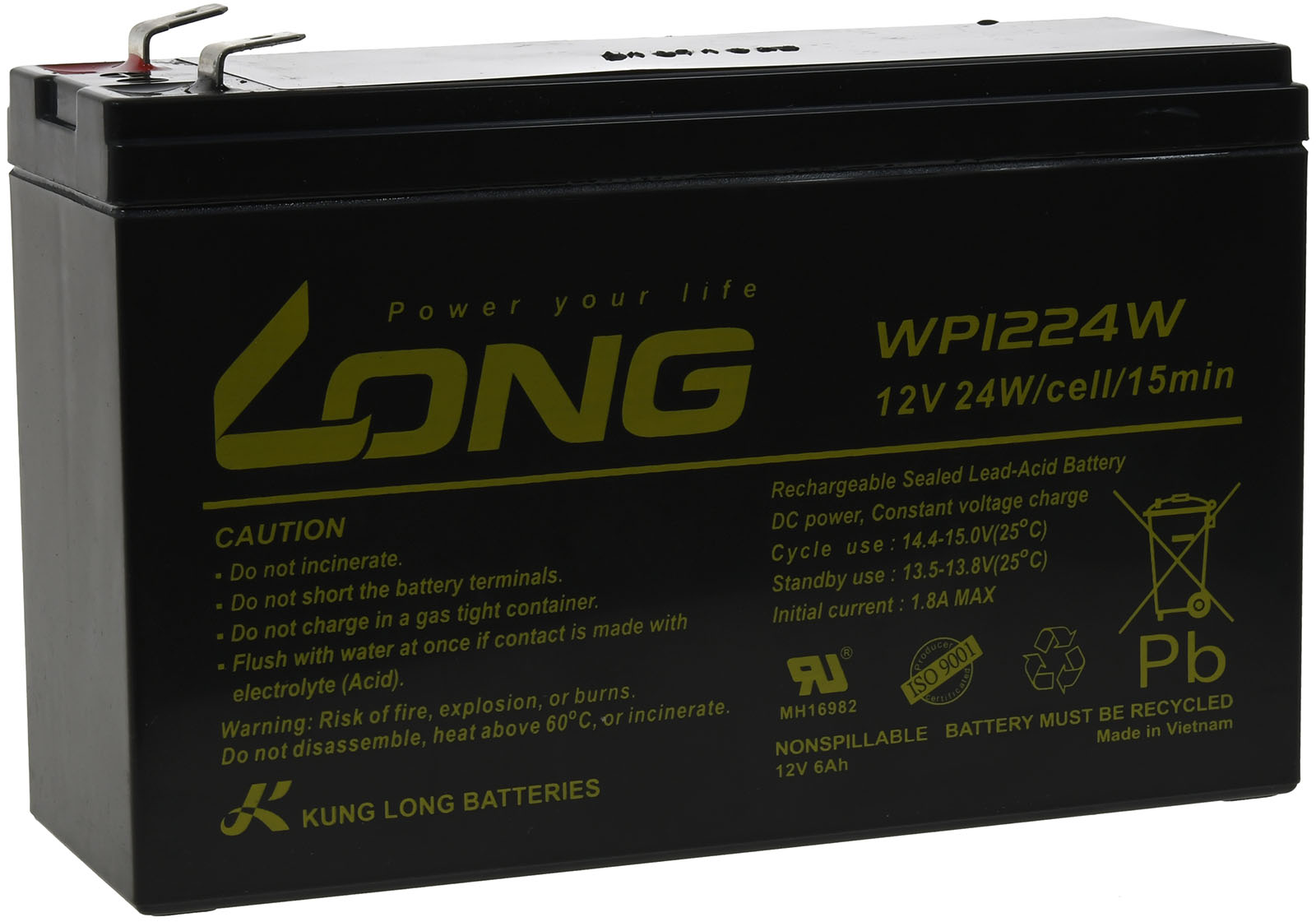 KungLong olovna Baterija WP1224W 12V 6Ah