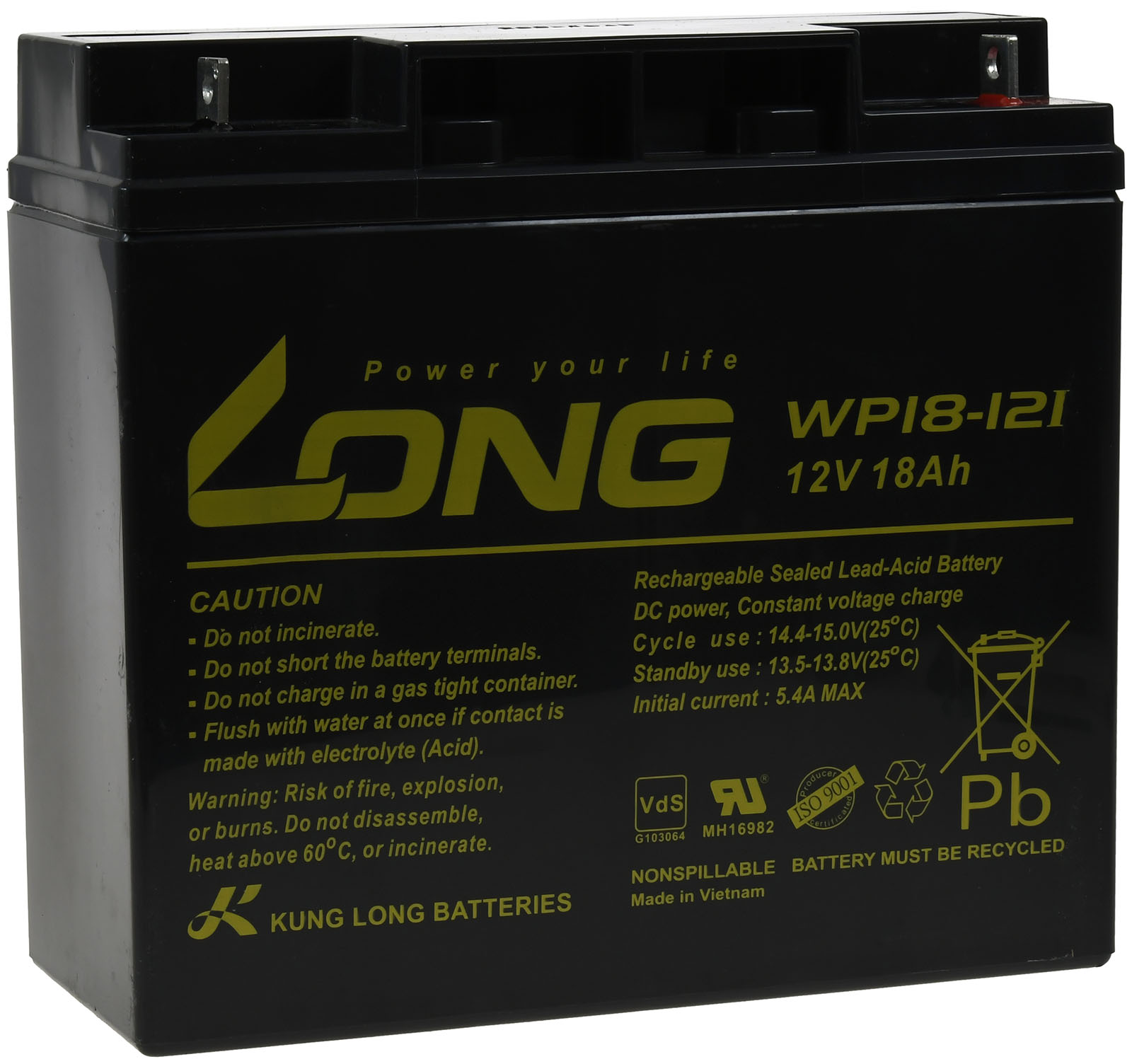 KungLong olovna baterija WP18-12I 12V 18Ah za zyklische Anwendungen