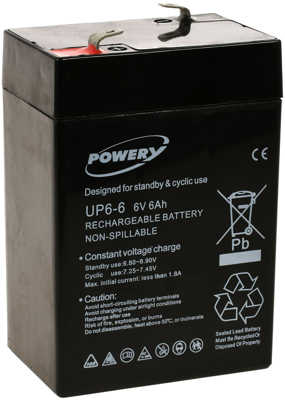 Powery olovo - gel Baterija 6V 6Ah