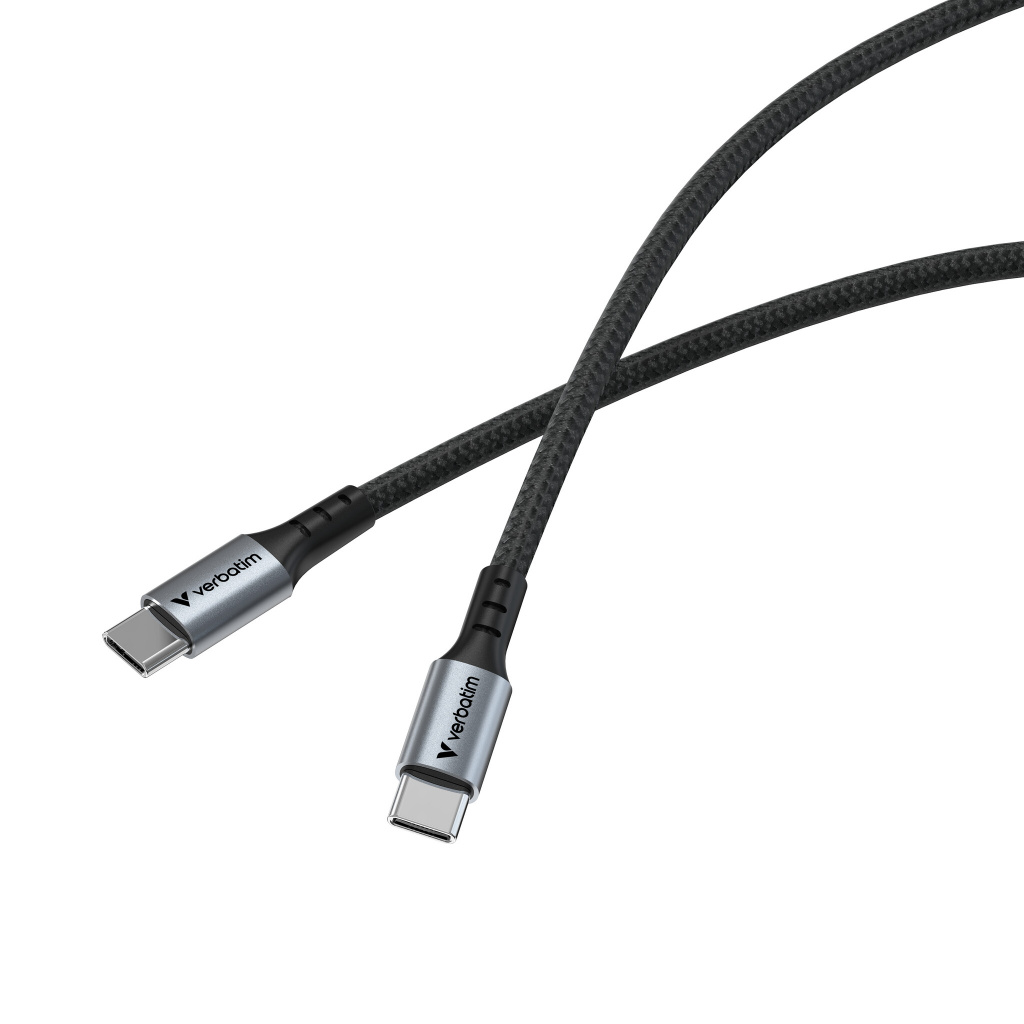Verbatim Sync & Charge kabel USB-C na USB-C, M/M, 60W PD3.0/QC3.0, crni, 1.2m - Slika 4