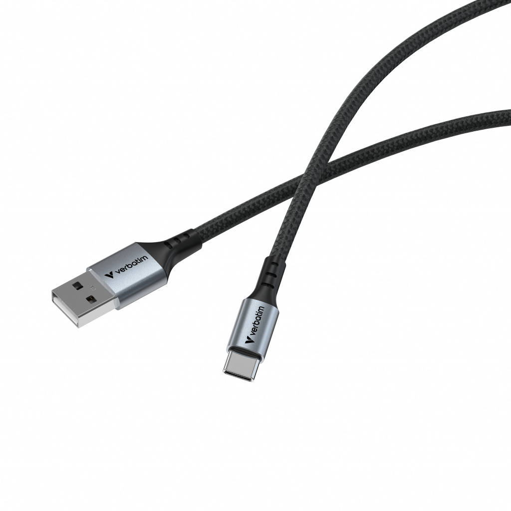 Verbatim Sync & Charge kabel USB-A na USB-C, M/M, 18W QC3.0, crni, 1.2m - Slika 2
