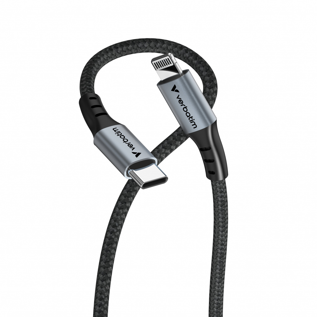 Verbatim Sync & Charge kabel USB-C na Lightning, M/M, 60W PD3.0, crni,1.2m