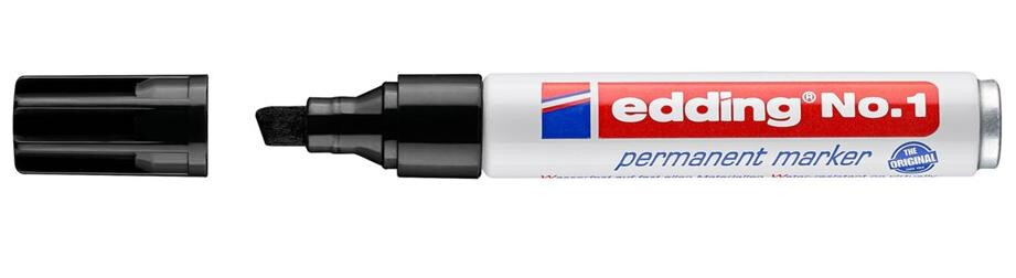 Marker permanentni 1-5 mm klinasti vrh Edding No.1 crni