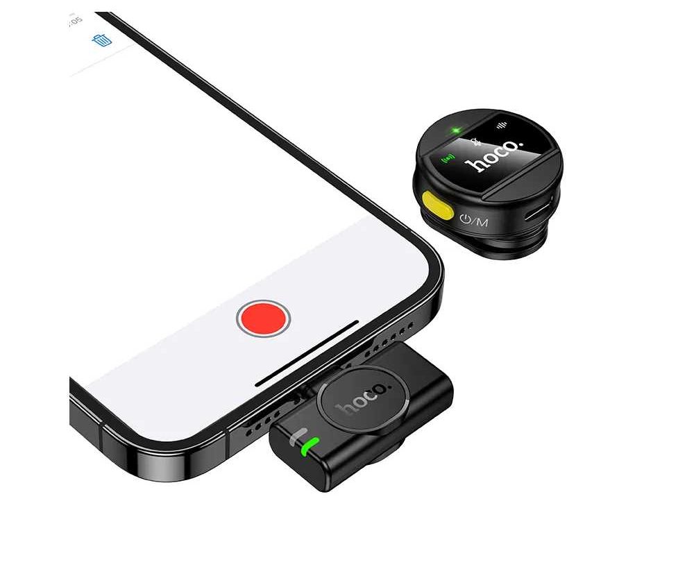 Alternative view of Bežični mikrofon Hoco L21 Lightning sa ENC poništavanjem okolne buke – crni